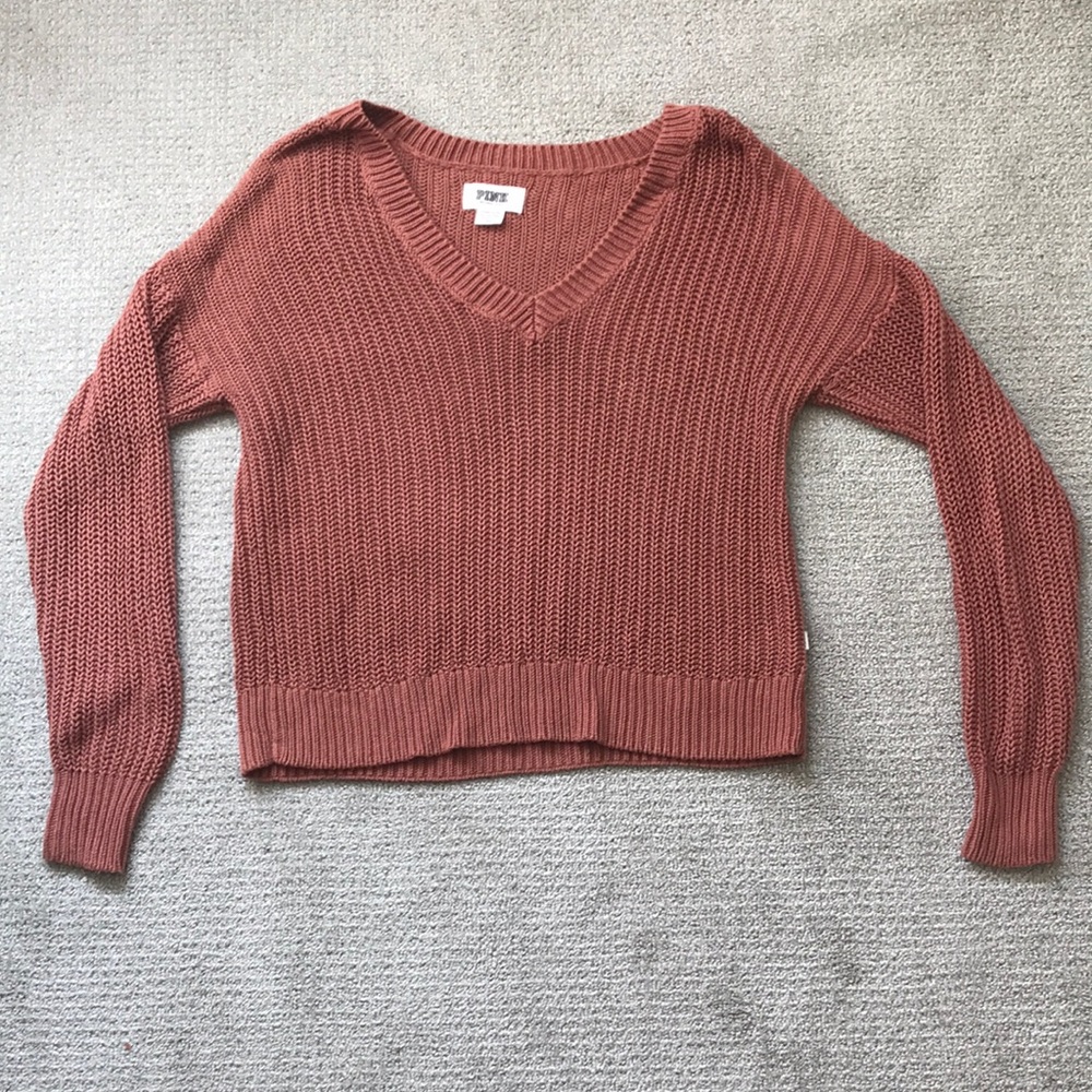 Pink victoria secret v neck sweater